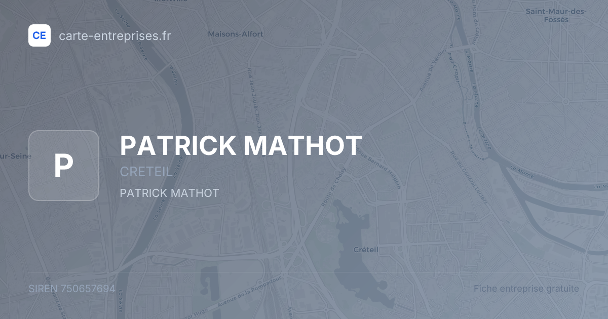 PATRICK MATHOT — 750657694 — fiche entreprise
