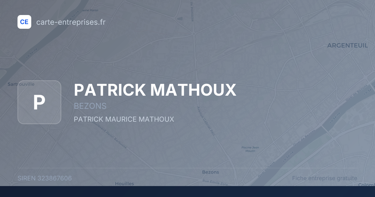 PATRICK MATHOUX — 323867606 — fiche entreprise