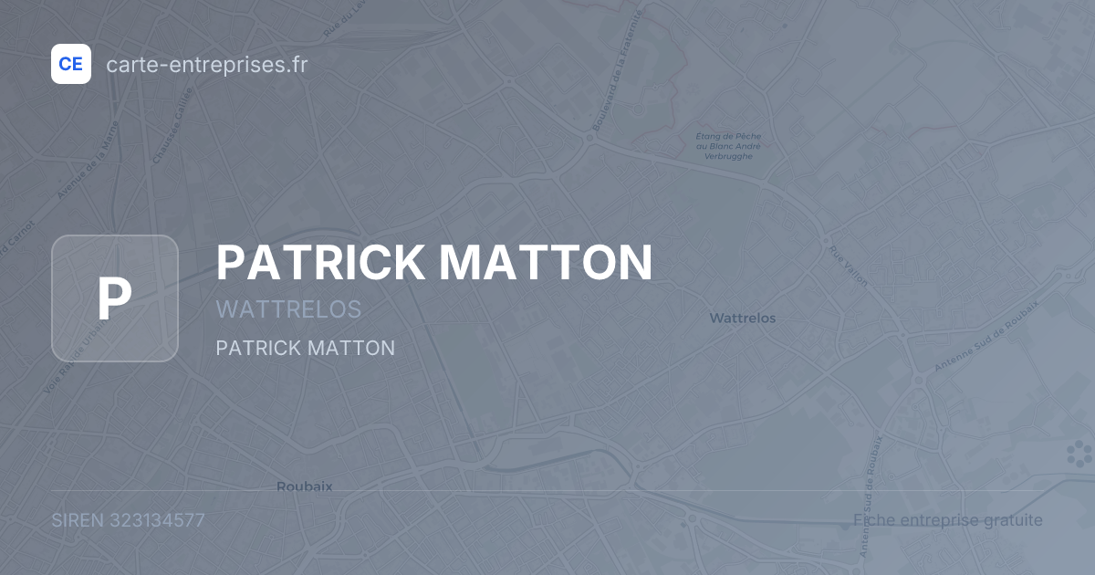 PATRICK MATTON — 323134577 — fiche entreprise