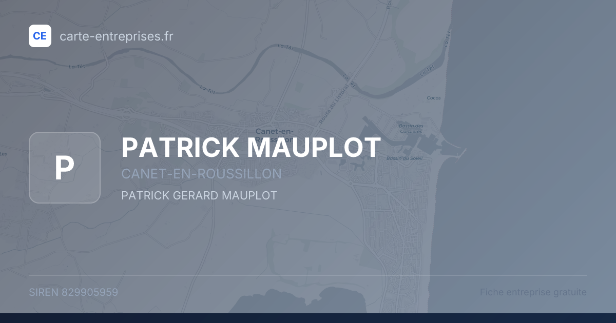 PATRICK MAUPLOT — 829905959 — fiche entreprise