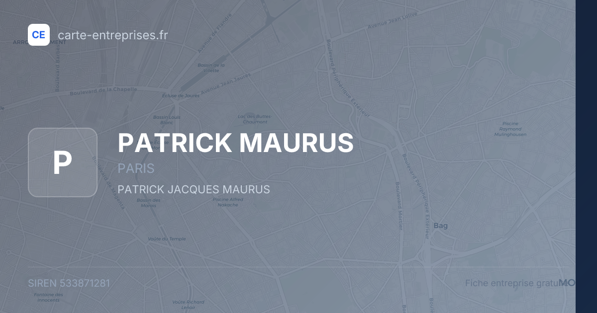 PATRICK MAURUS — 533871281 — fiche entreprise