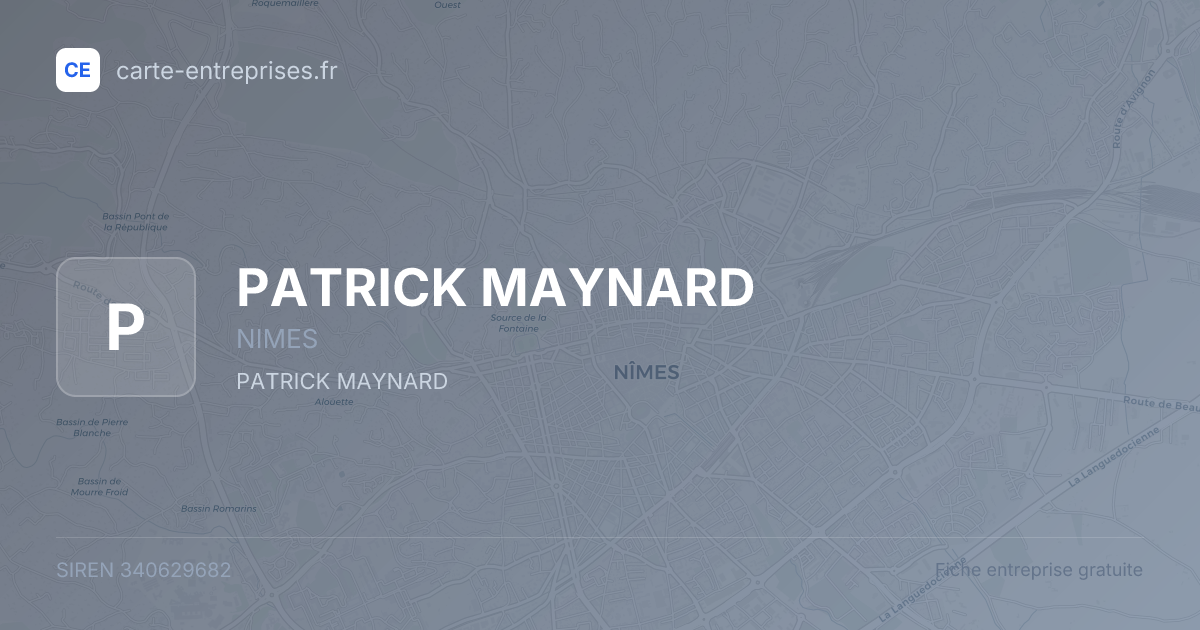 PATRICK MAYNARD — 340629682 — fiche entreprise