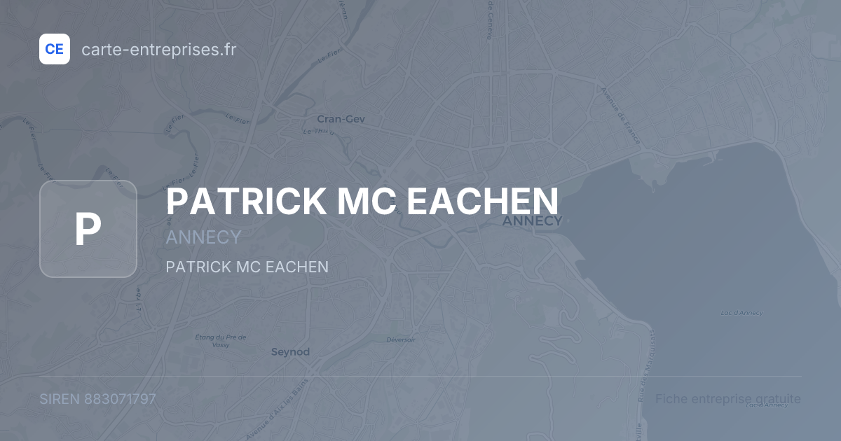 PATRICK MC EACHEN — 883071797 — fiche entreprise