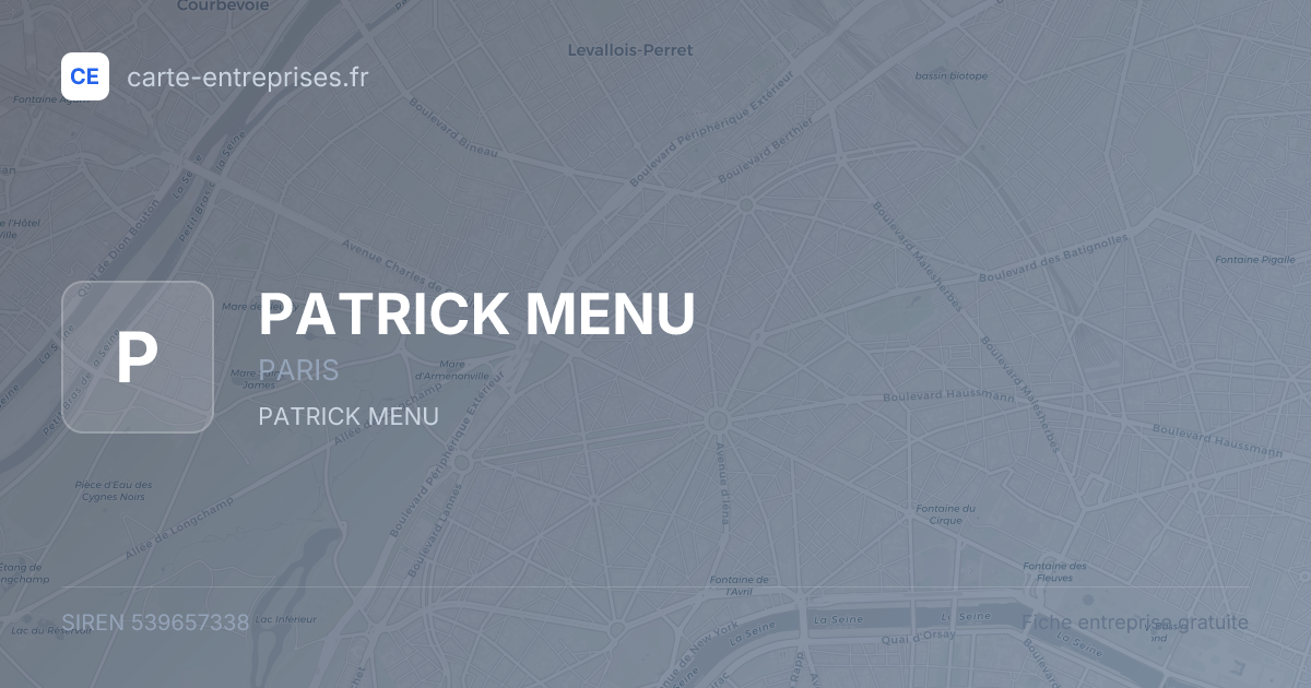 PATRICK MENU — 539657338 — fiche entreprise