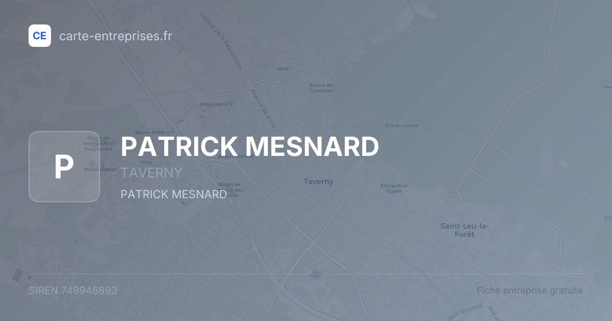 PATRICK MESNARD — 749946893 — fiche entreprise