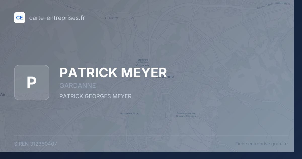 PATRICK MEYER — 312360407 — fiche entreprise