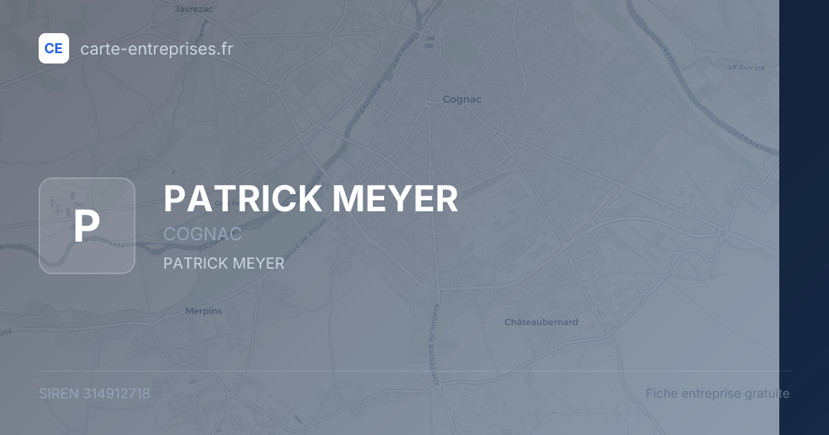 PATRICK MEYER — 314912718 — fiche entreprise