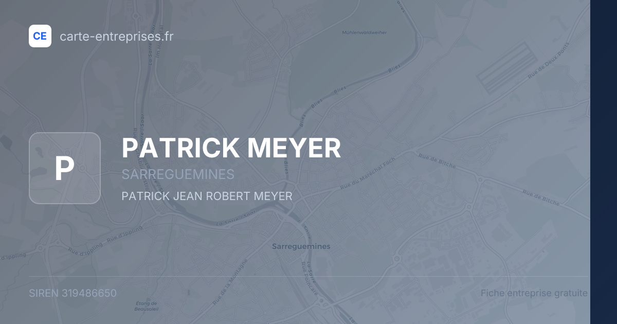 PATRICK MEYER — 319486650 — fiche entreprise
