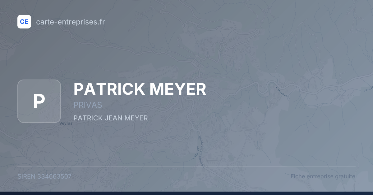 PATRICK MEYER — 334663507 — fiche entreprise