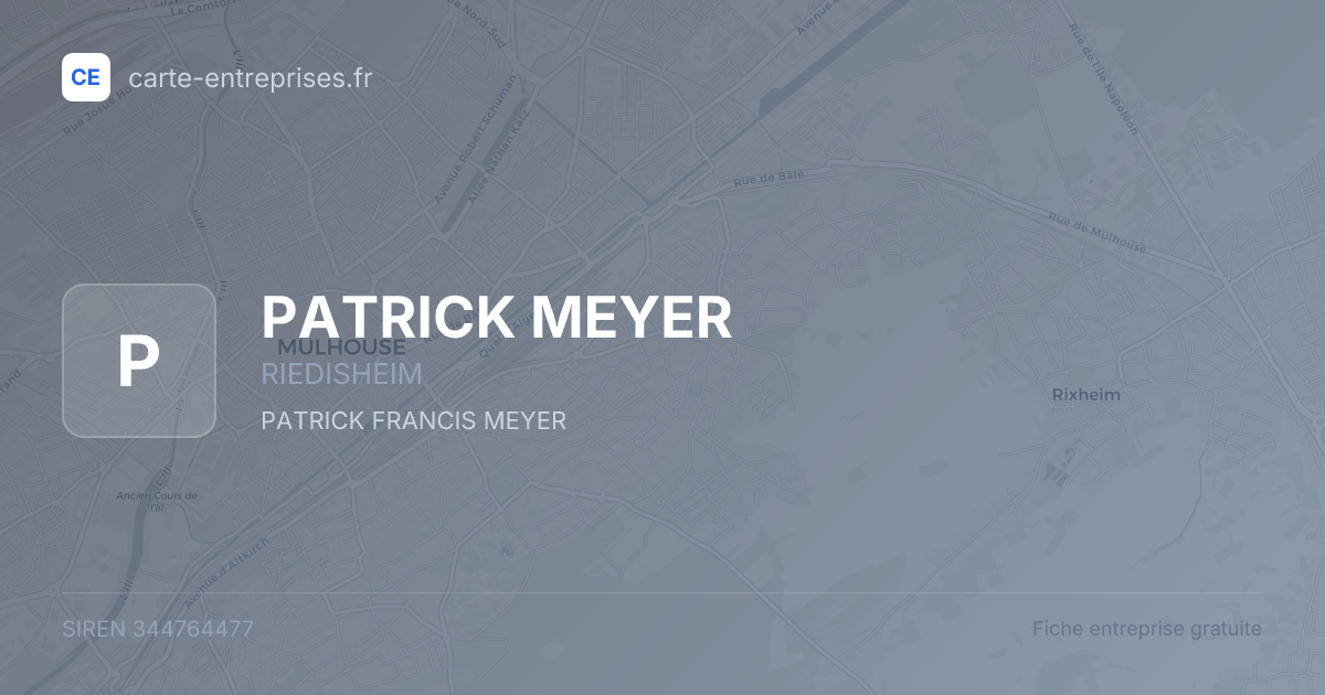 PATRICK MEYER — 344764477 — fiche entreprise