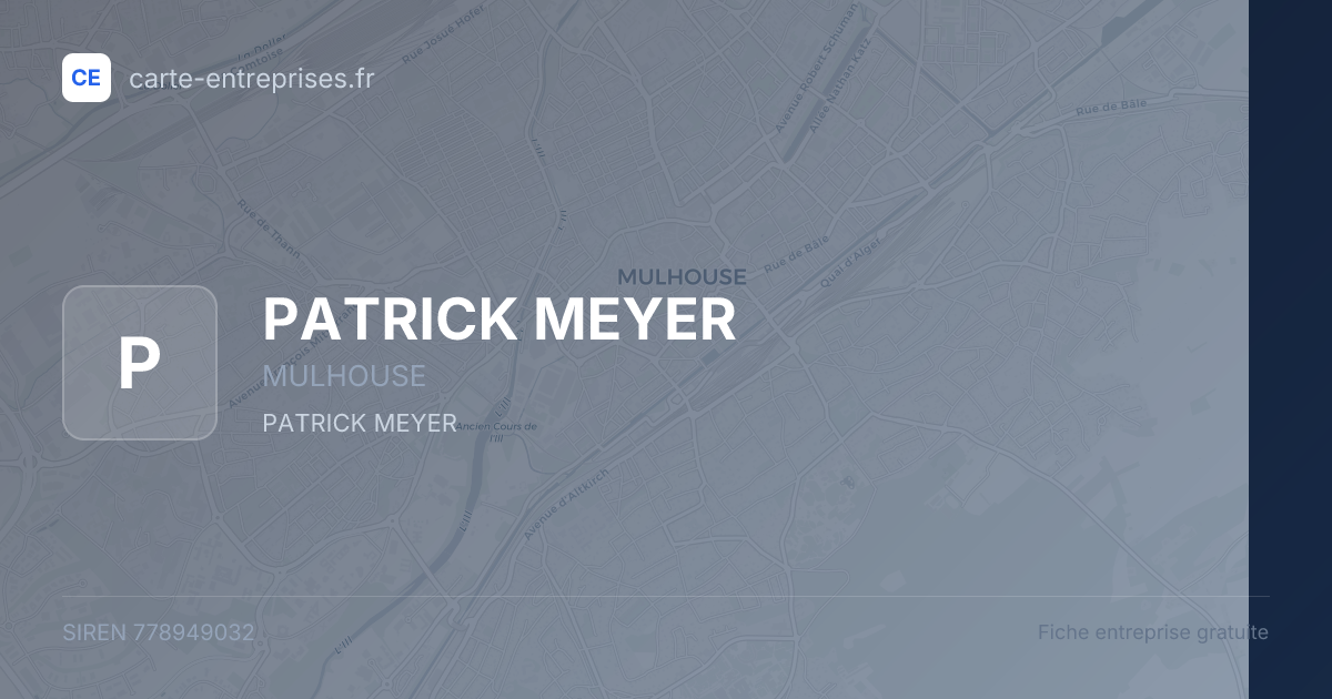PATRICK MEYER — 778949032 — fiche entreprise