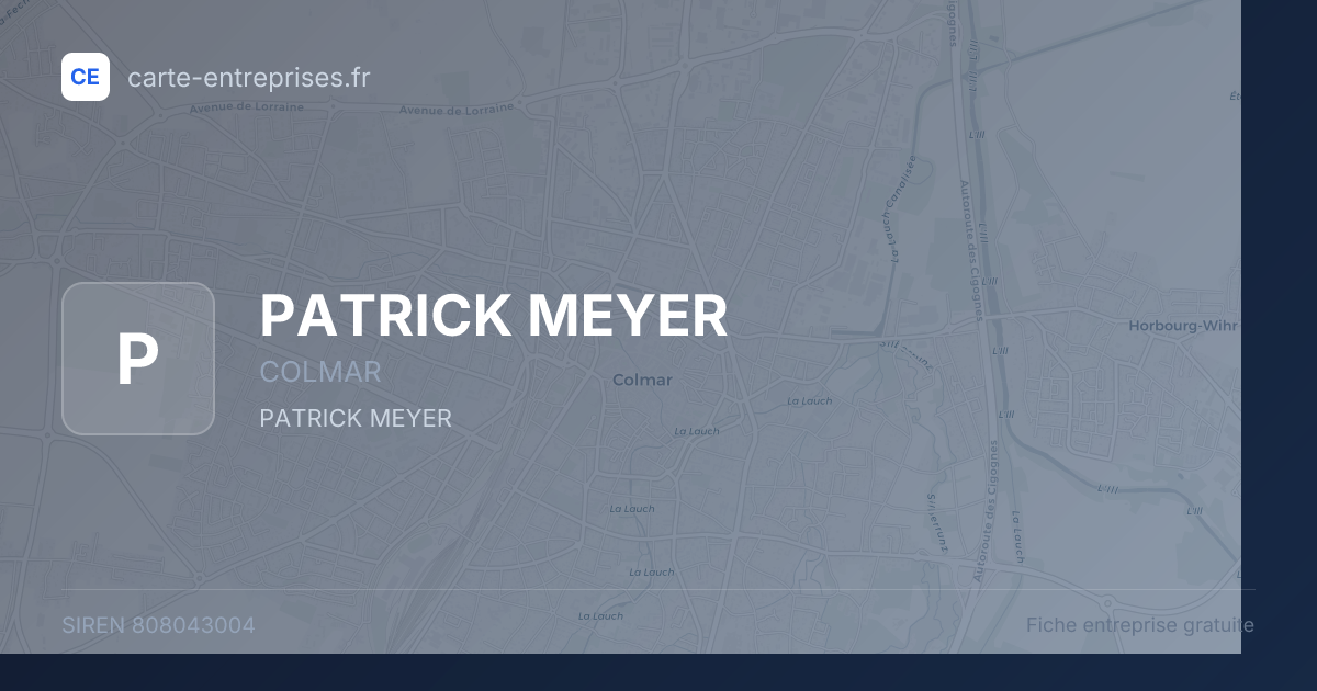 PATRICK MEYER — 808043004 — fiche entreprise