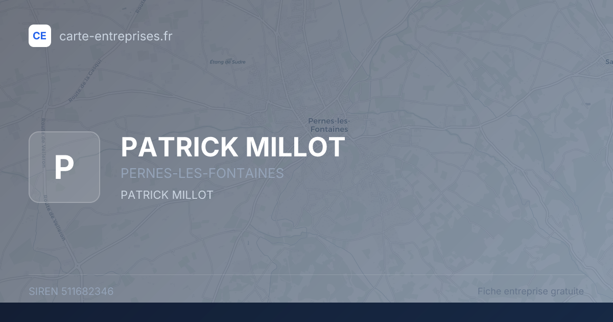 PATRICK MILLOT — 511682346 — fiche entreprise