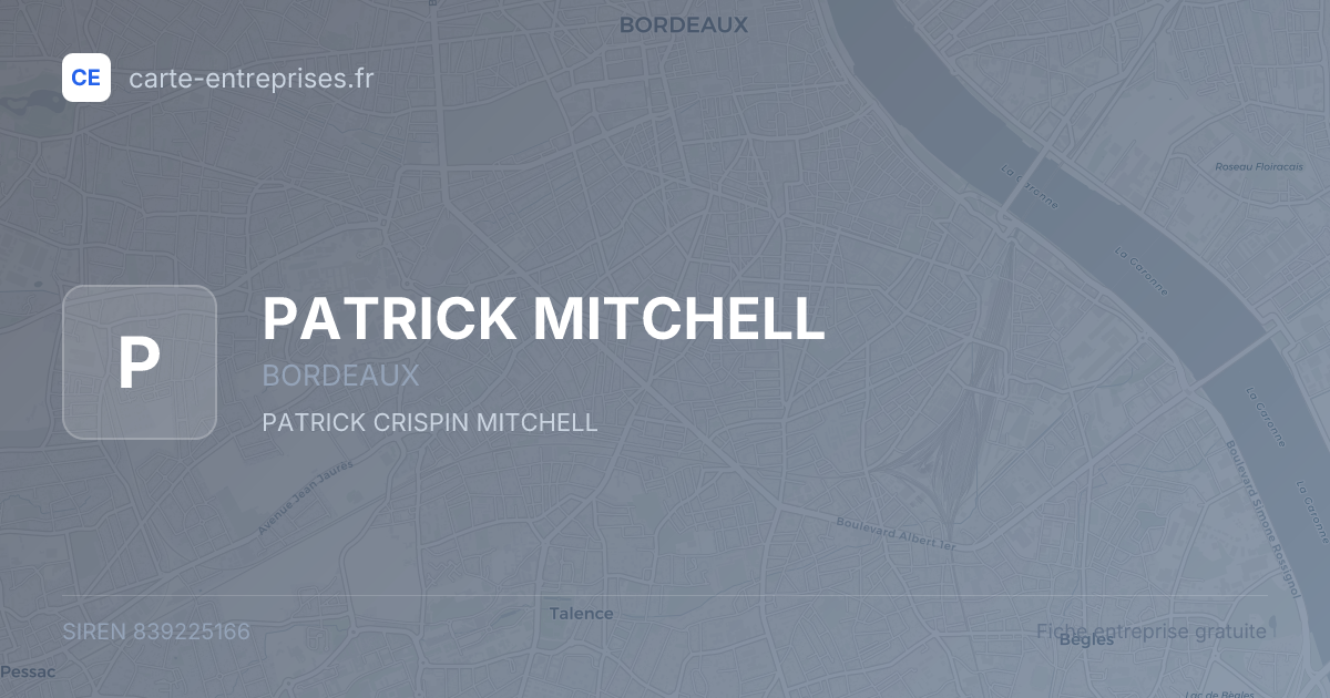 PATRICK MITCHELL — 839225166 — fiche entreprise