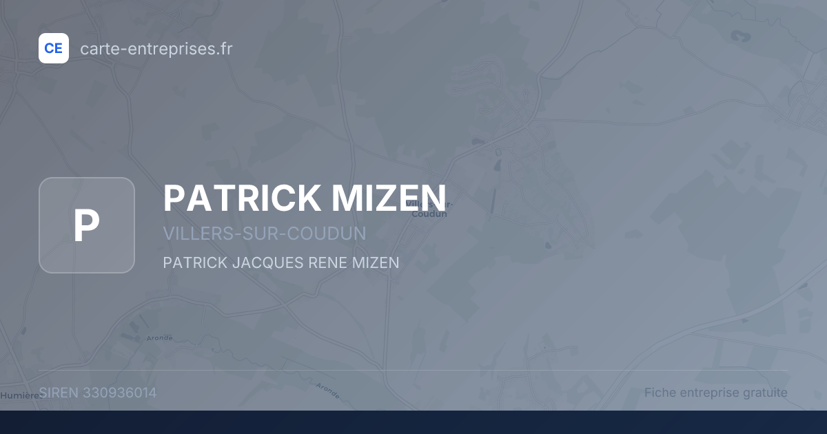 PATRICK MIZEN — 330936014 — fiche entreprise