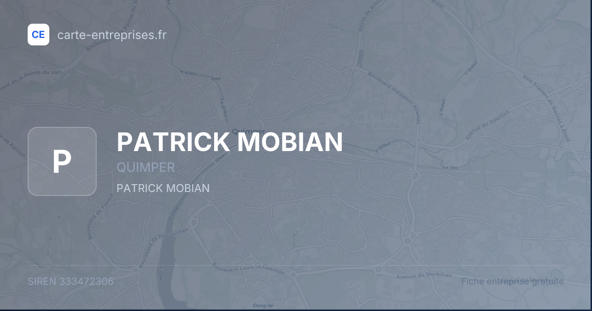 PATRICK MOBIAN — 333472306 — fiche entreprise