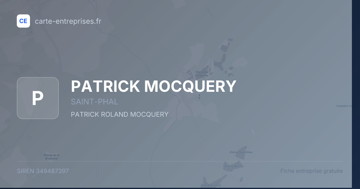 PATRICK MOCQUERY — 349487397 — fiche entreprise
