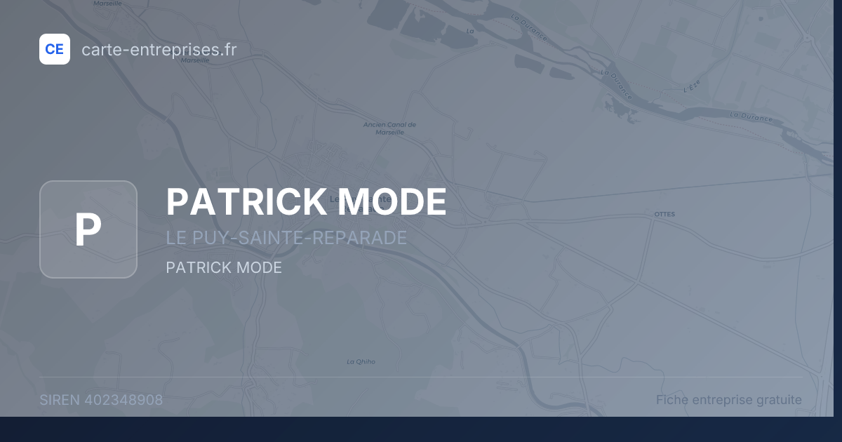 PATRICK MODE — 402348908 — fiche entreprise