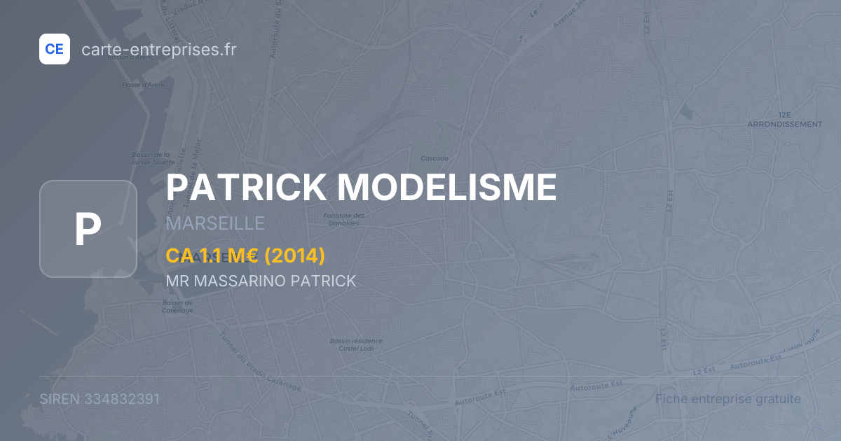 PATRICK MODELISME — 334832391 — fiche entreprise