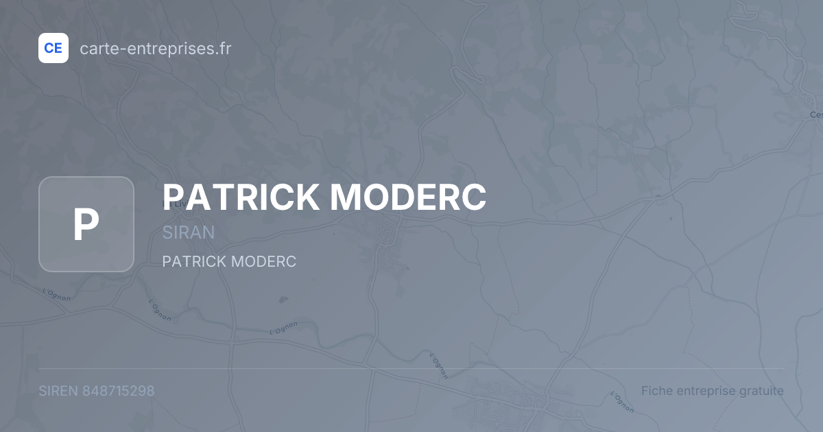 PATRICK MODERC — 848715298 — fiche entreprise