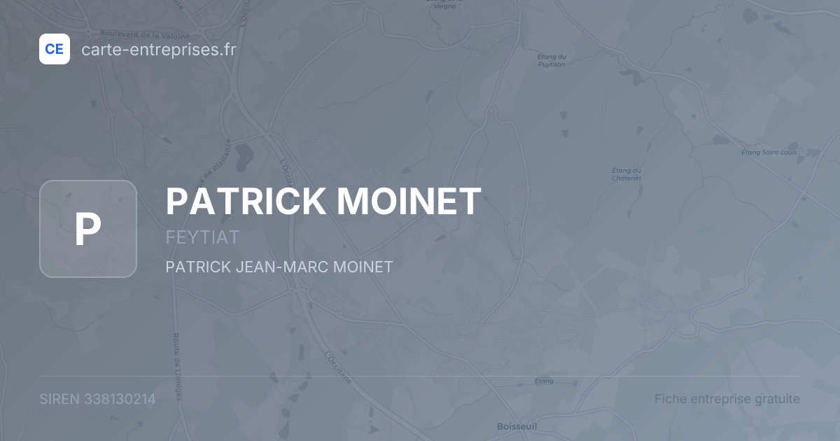 PATRICK MOINET — 338130214 — fiche entreprise