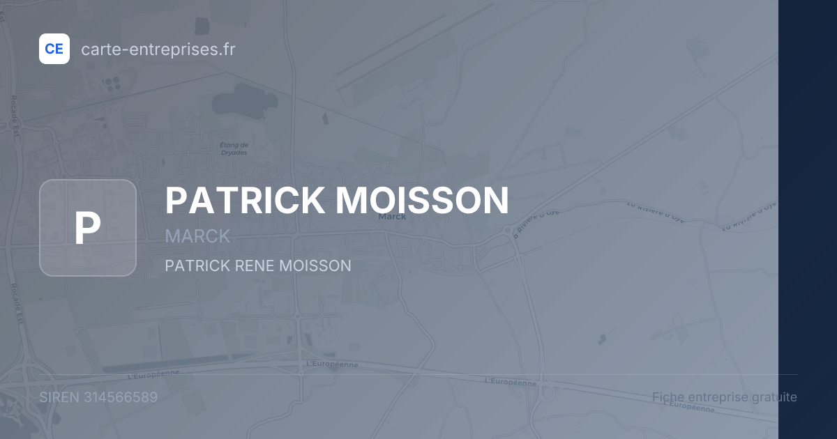 PATRICK MOISSON — 314566589 — fiche entreprise