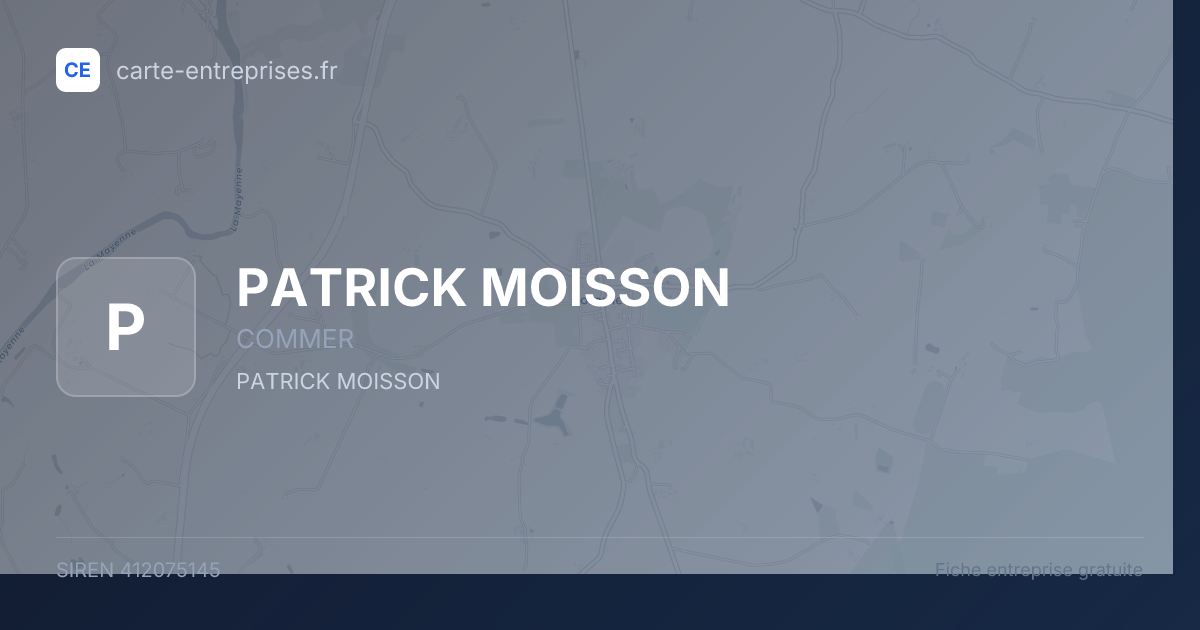 PATRICK MOISSON — 412075145 — fiche entreprise