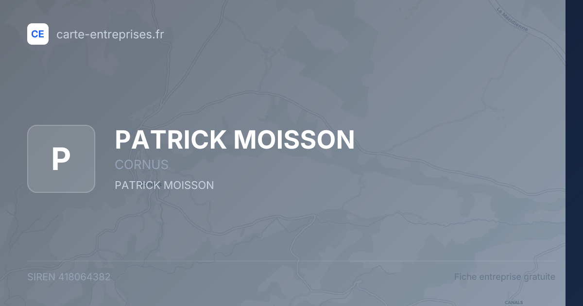 PATRICK MOISSON — 418064382 — fiche entreprise