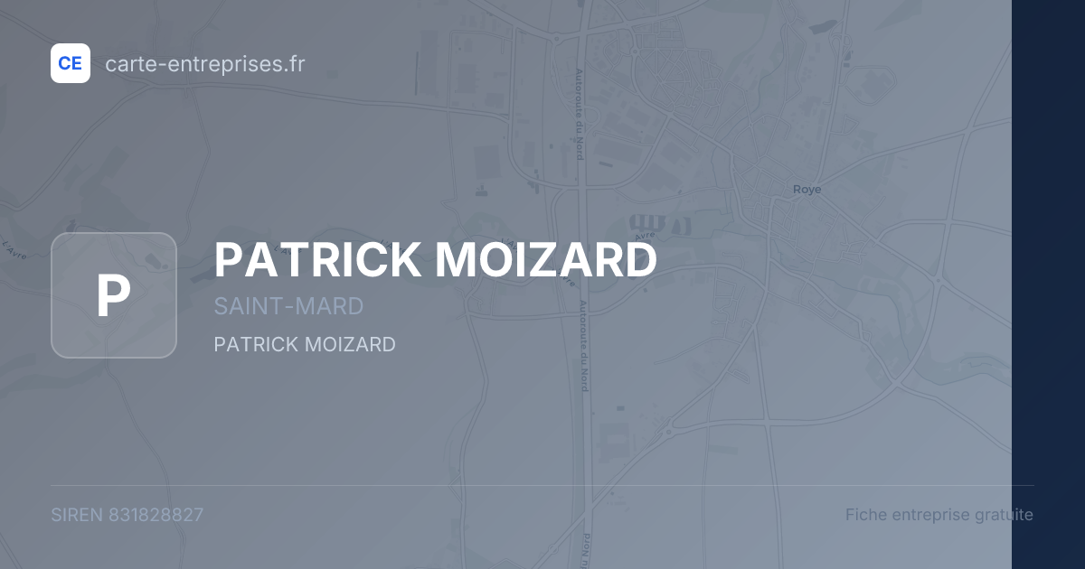PATRICK MOIZARD — 831828827 — fiche entreprise