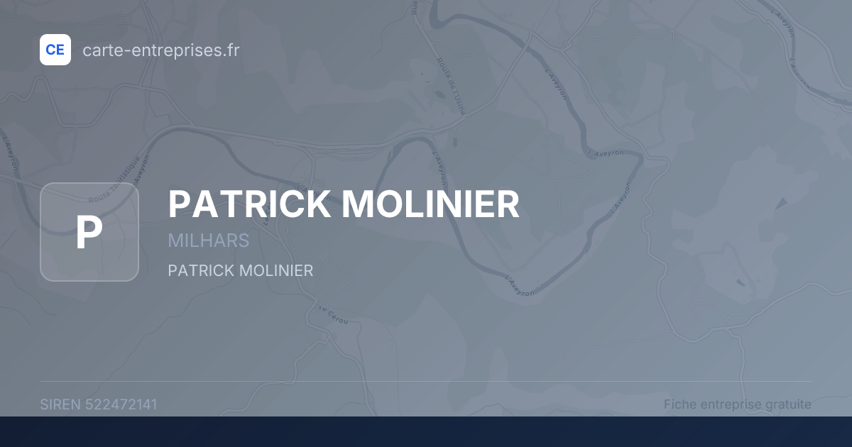 PATRICK MOLINIER — 522472141 — fiche entreprise