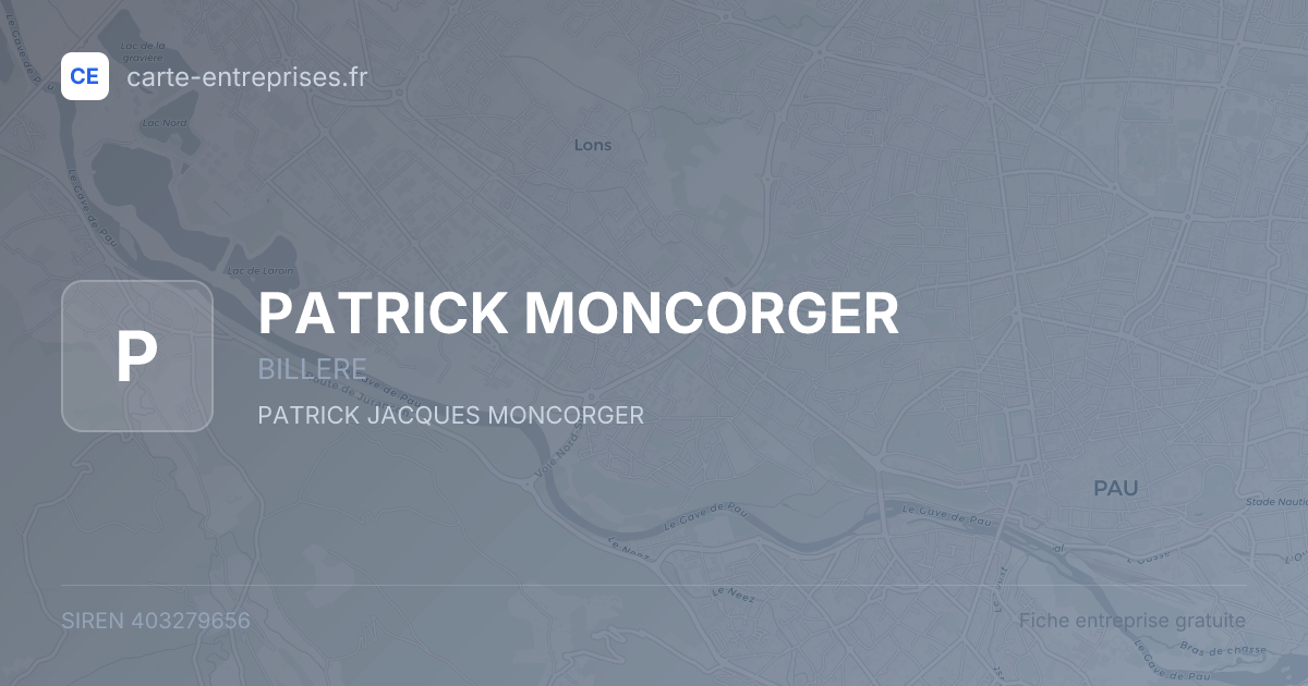 PATRICK MONCORGER — 403279656 — fiche entreprise