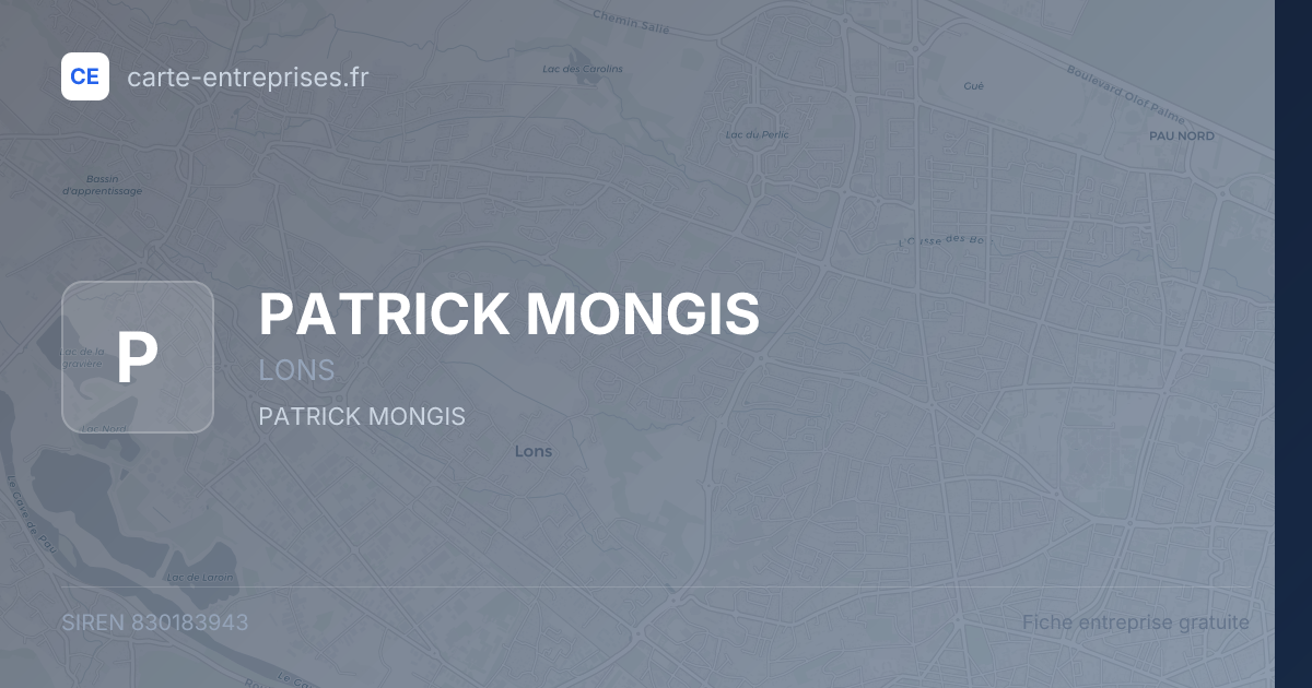 PATRICK MONGIS — 830183943 — fiche entreprise