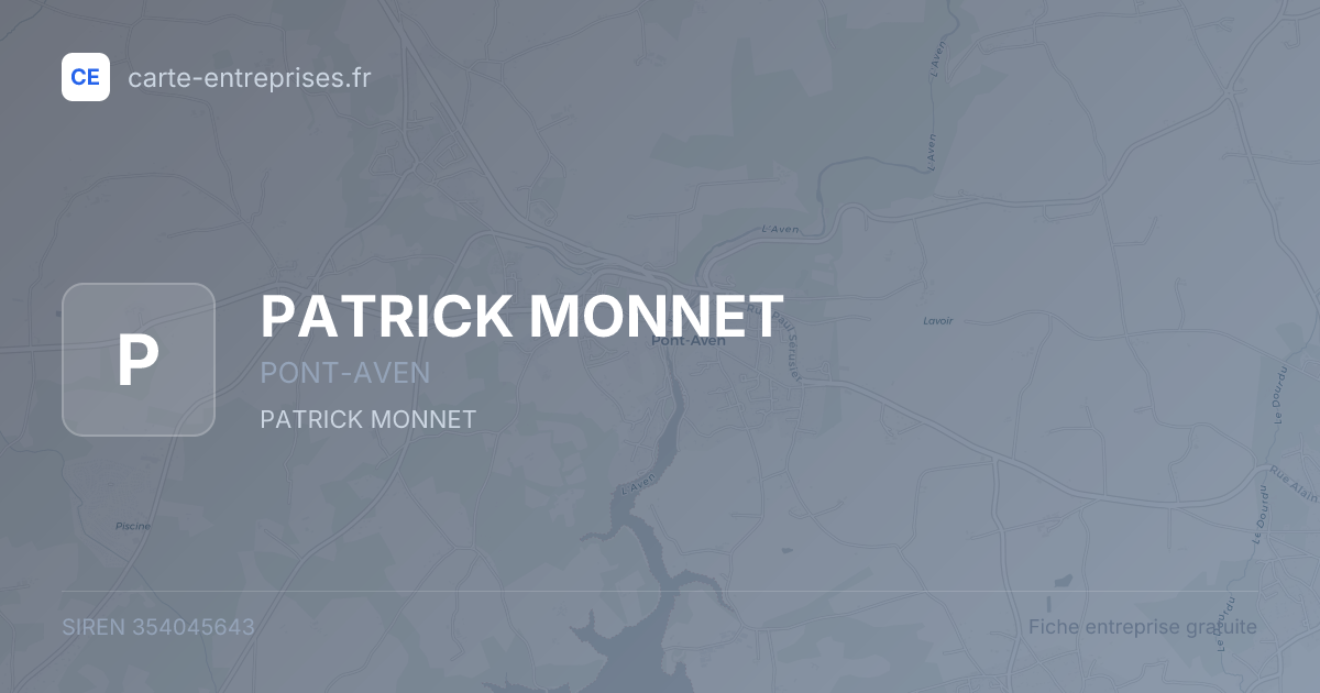 PATRICK MONNET — 354045643 — fiche entreprise