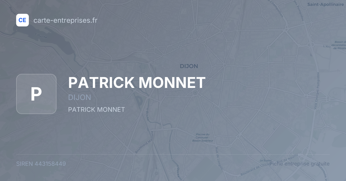 PATRICK MONNET — 443158449 — fiche entreprise