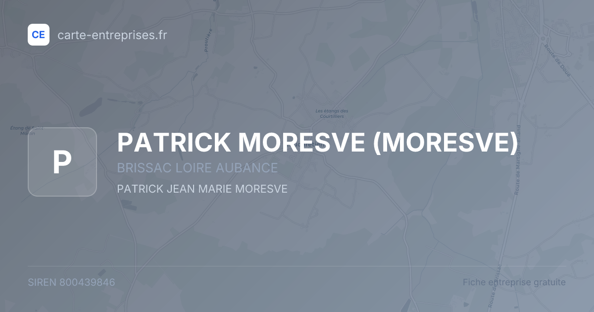 PATRICK MORESVE (MORESVE) — 800439846 — fiche entreprise