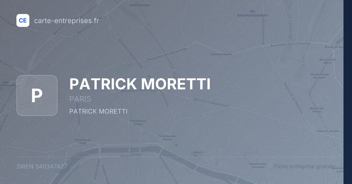 PATRICK MORETTI — 349347427 — fiche entreprise