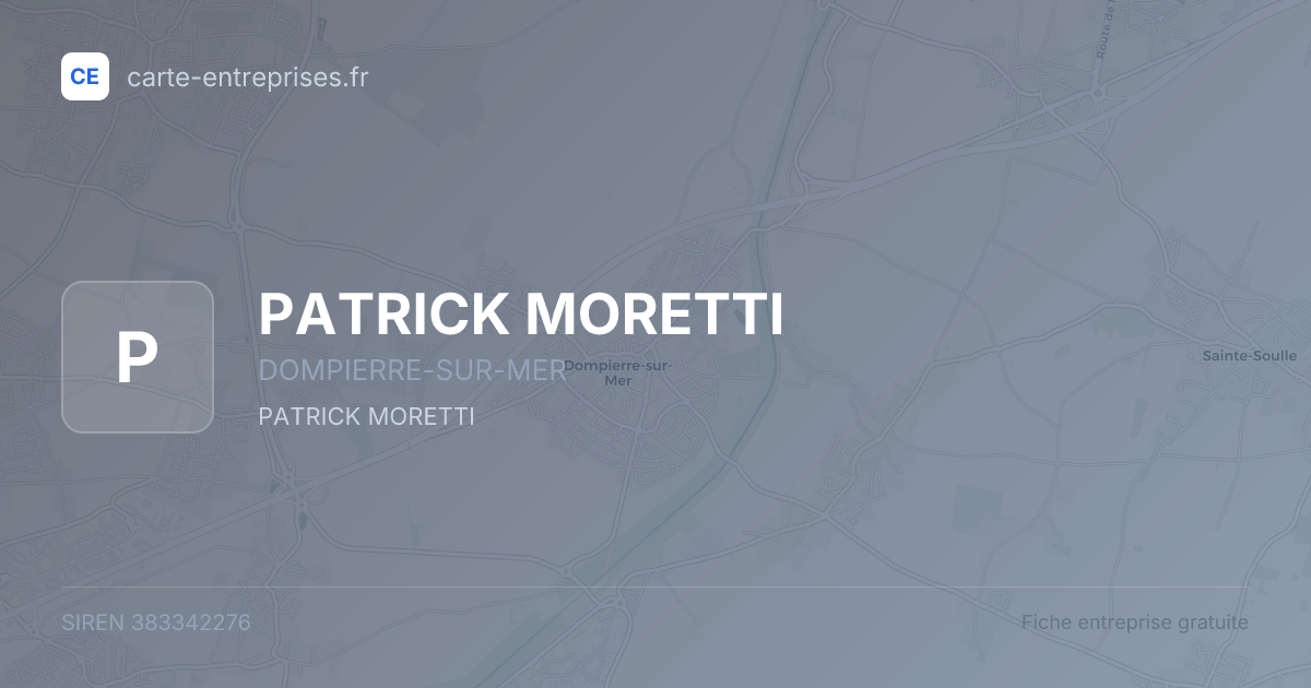 PATRICK MORETTI — 383342276 — fiche entreprise
