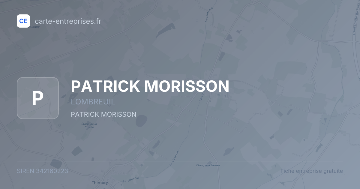 PATRICK MORISSON — 342160223 — fiche entreprise