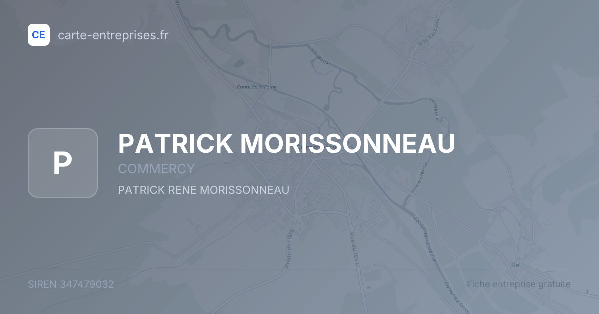 PATRICK MORISSONNEAU — 347479032 — fiche entreprise