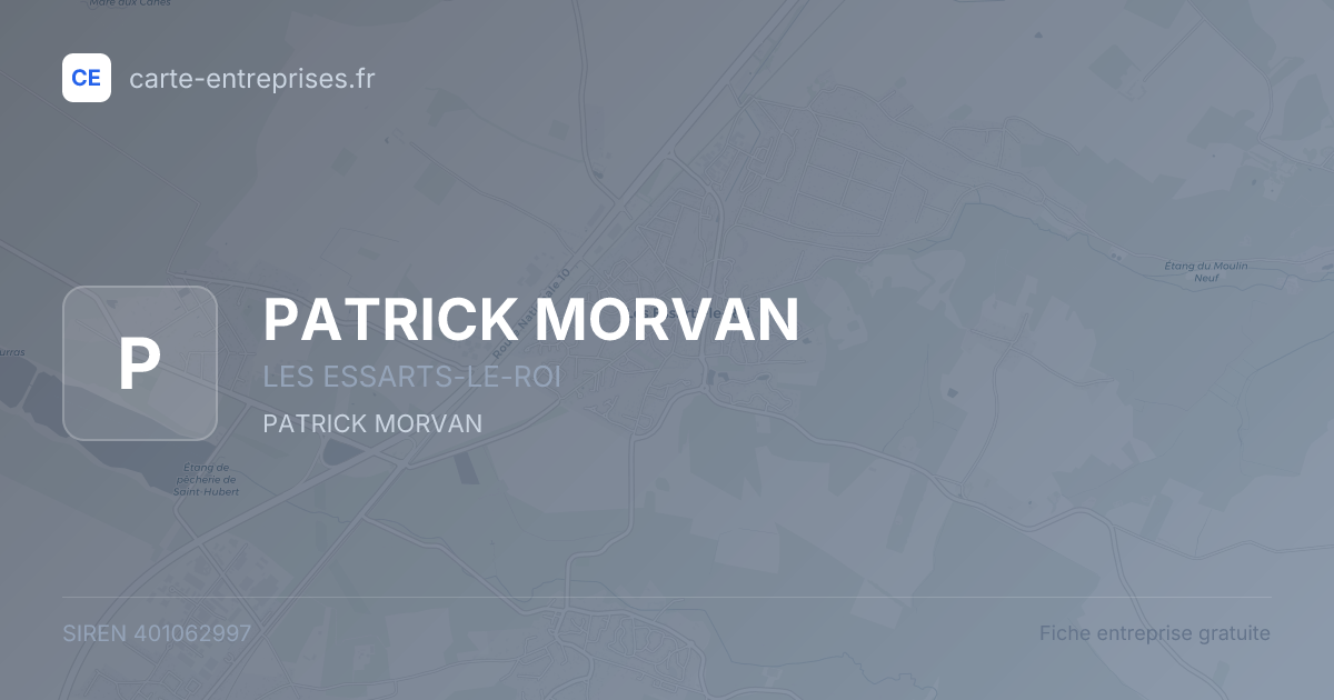 PATRICK MORVAN — 401062997 — fiche entreprise