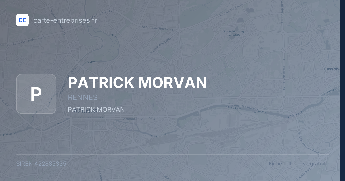 PATRICK MORVAN — 422885335 — fiche entreprise