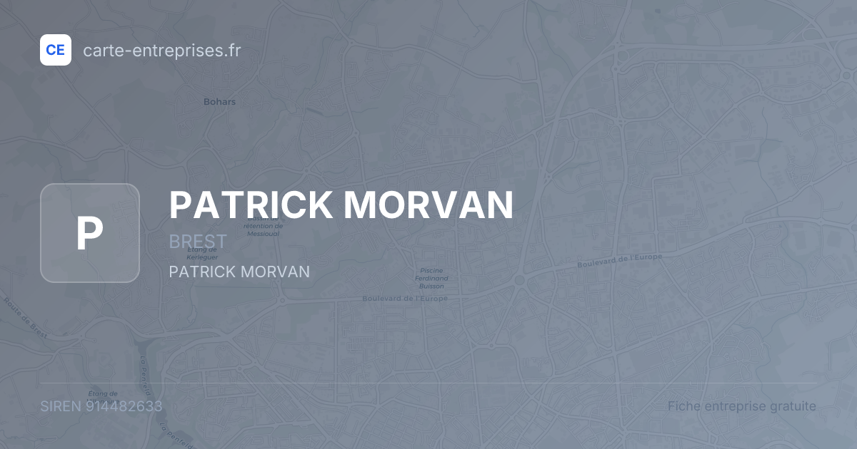 PATRICK MORVAN — 914482633 — fiche entreprise