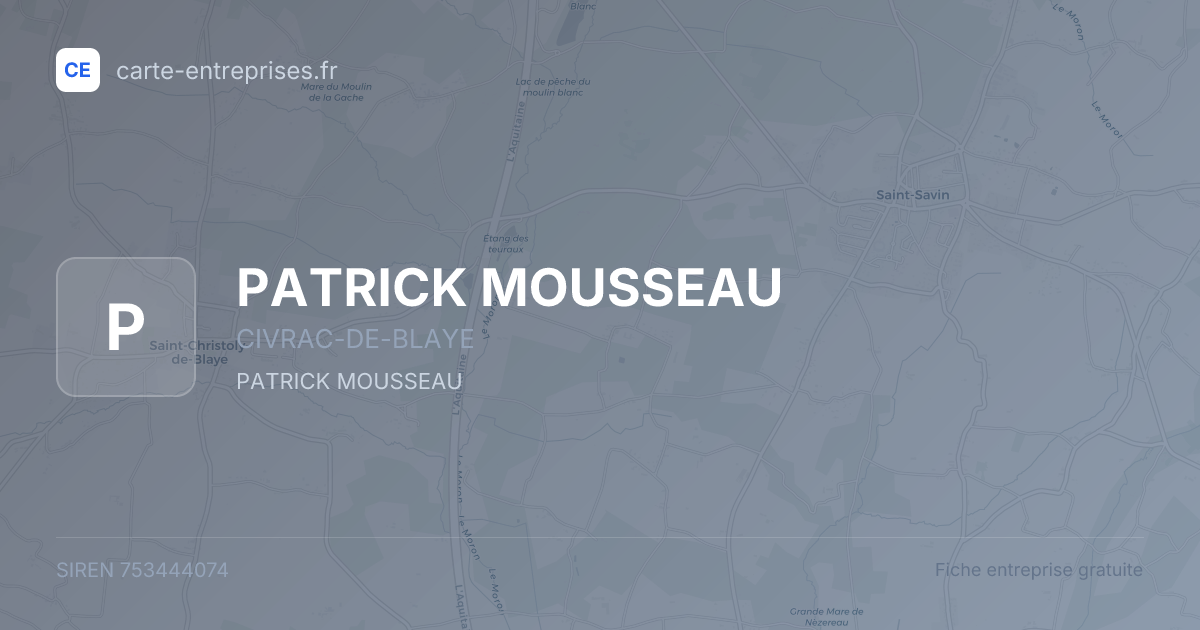 PATRICK MOUSSEAU — 753444074 — fiche entreprise