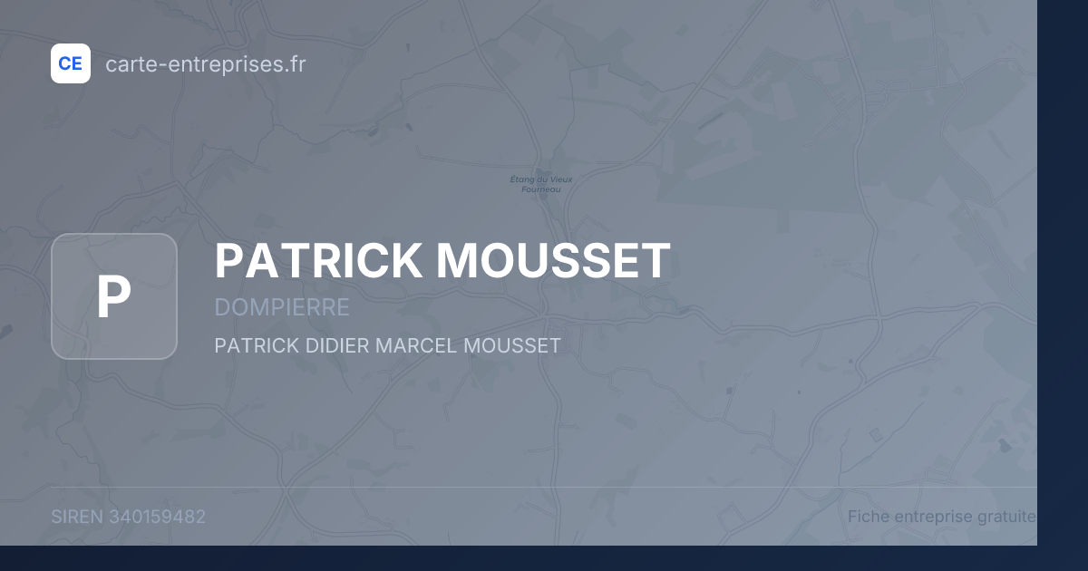 PATRICK MOUSSET — 340159482 — fiche entreprise
