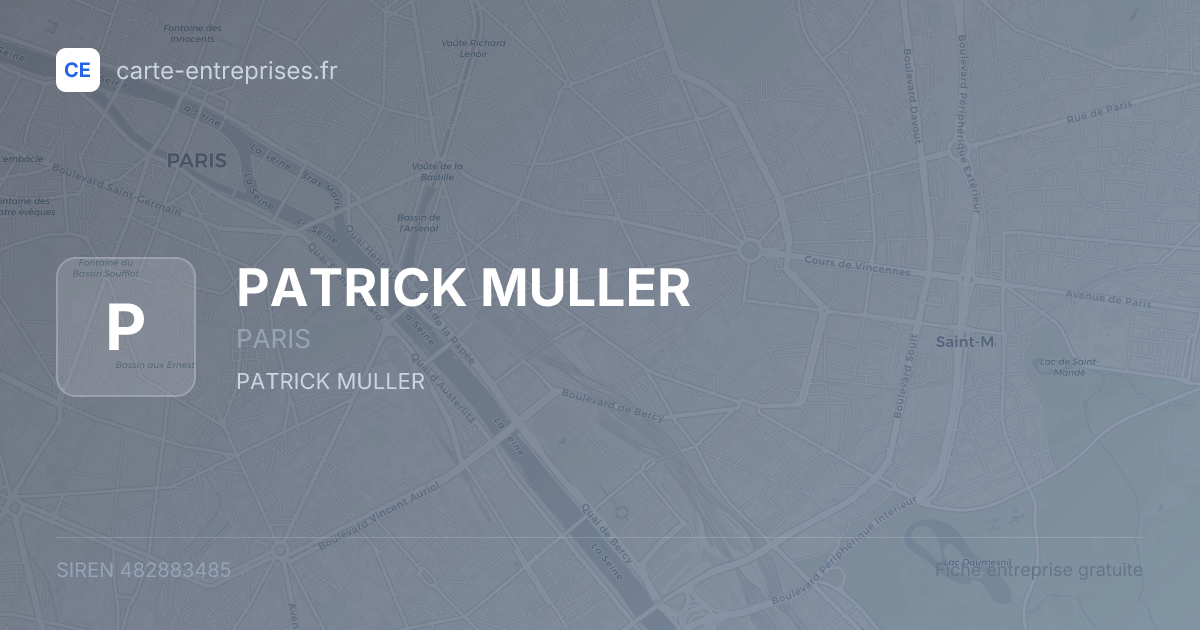 PATRICK MULLER — 482883485 — fiche entreprise