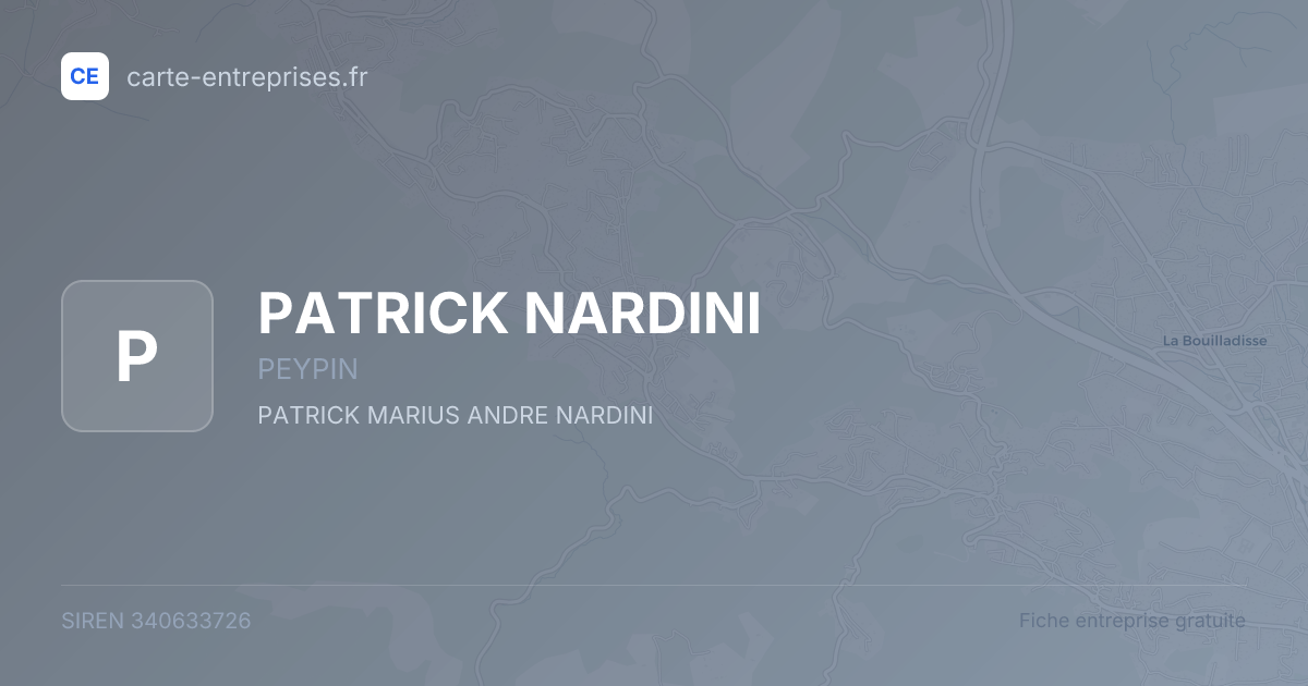 PATRICK NARDINI — 340633726 — fiche entreprise