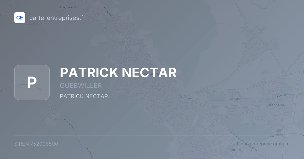 PATRICK NECTAR — 752093500 — fiche entreprise
