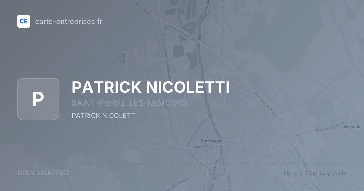 PATRICK NICOLETTI — 320677883 — fiche entreprise