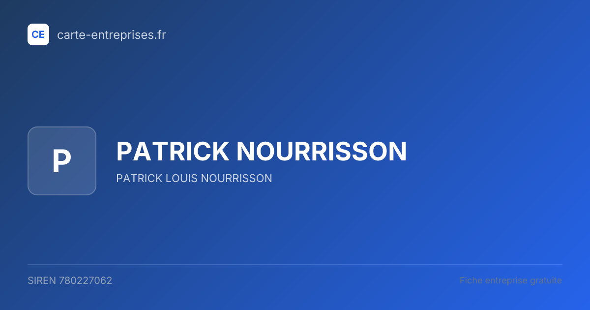 PATRICK NOURRISSON — 780227062 — fiche entreprise