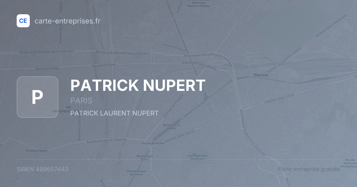 PATRICK NUPERT — 499657443 — fiche entreprise